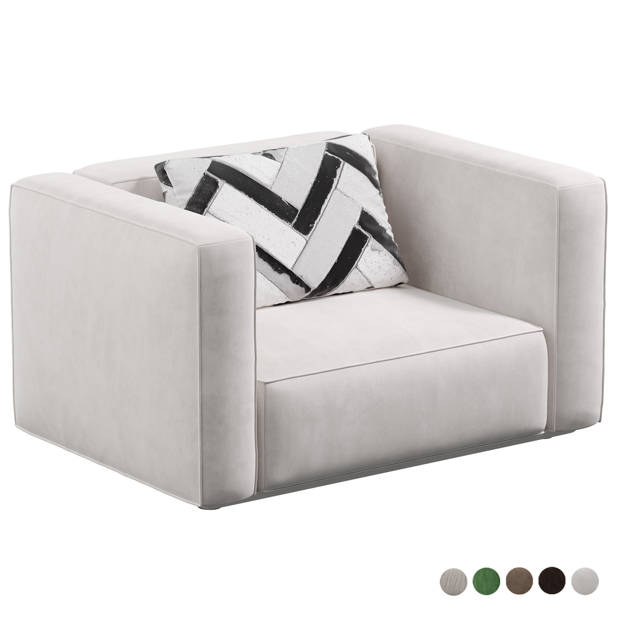 Arflex Marechiaro Armchair high armrests 3D model_4