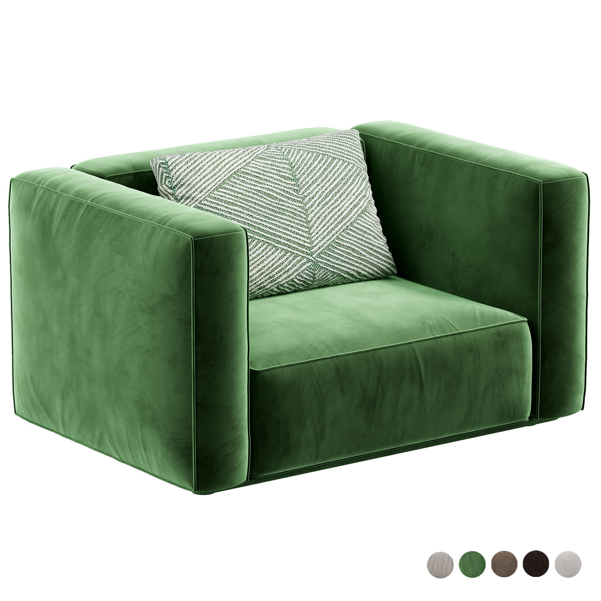 Arflex Marechiaro Armchair high armrests 3D model_1