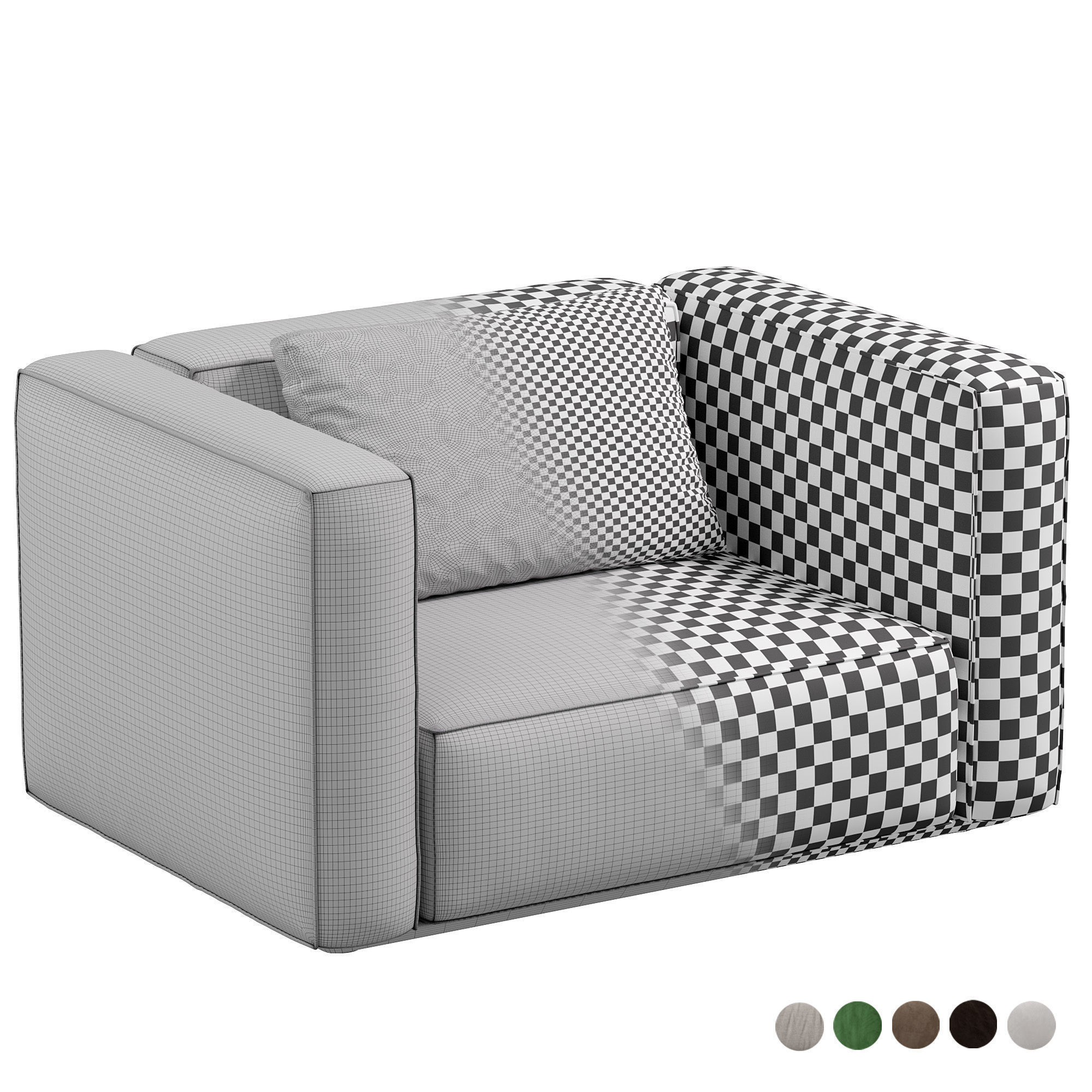 Arflex Marechiaro Armchair high armrests 3D model_5