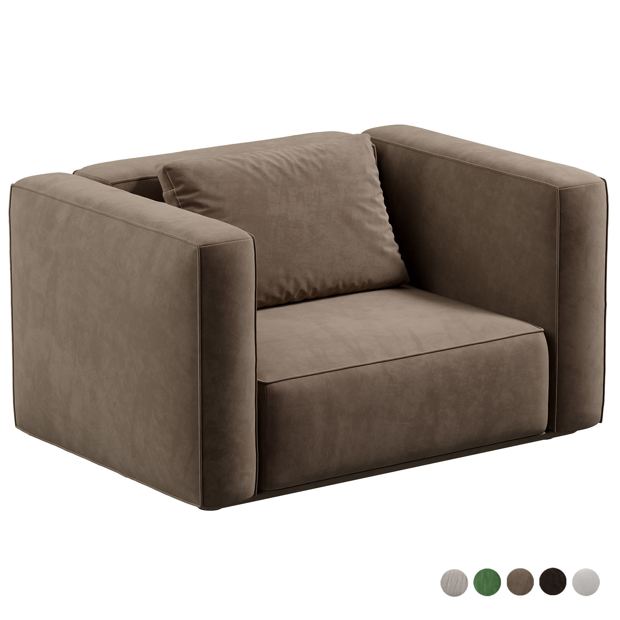 Arflex Marechiaro Armchair high armrests 3D model_2