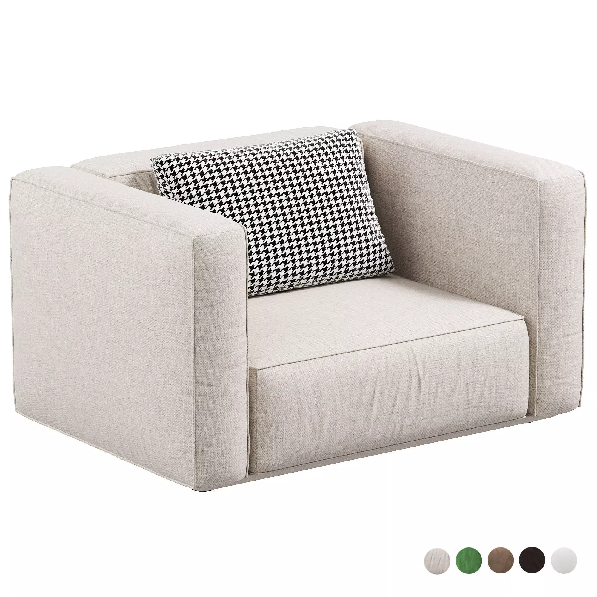 Arflex Marechiaro Armchair high armrests 3D model_0