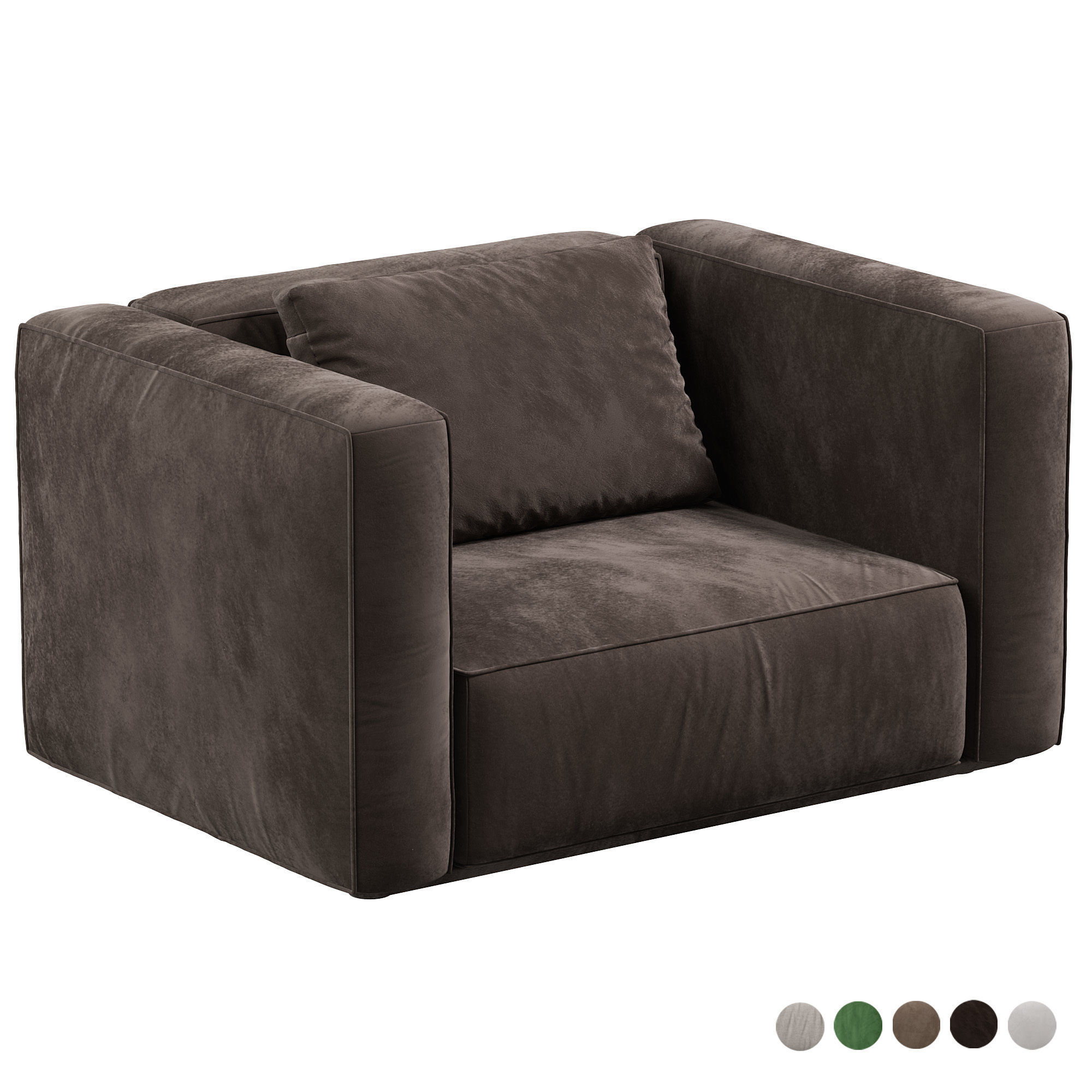 Arflex Marechiaro Armchair high armrests 3D model_3