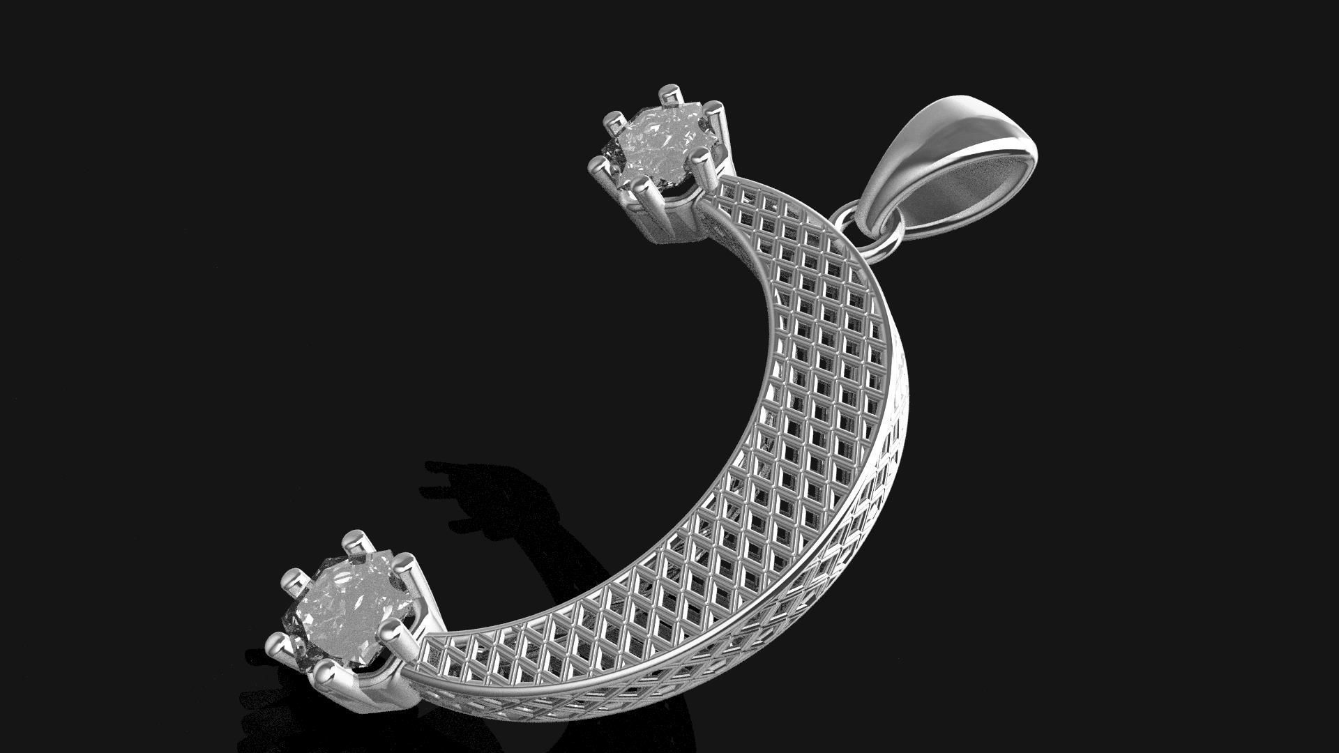 Minimalist Moon Pendant 3D Printable Jewelry Design 3D print model_4