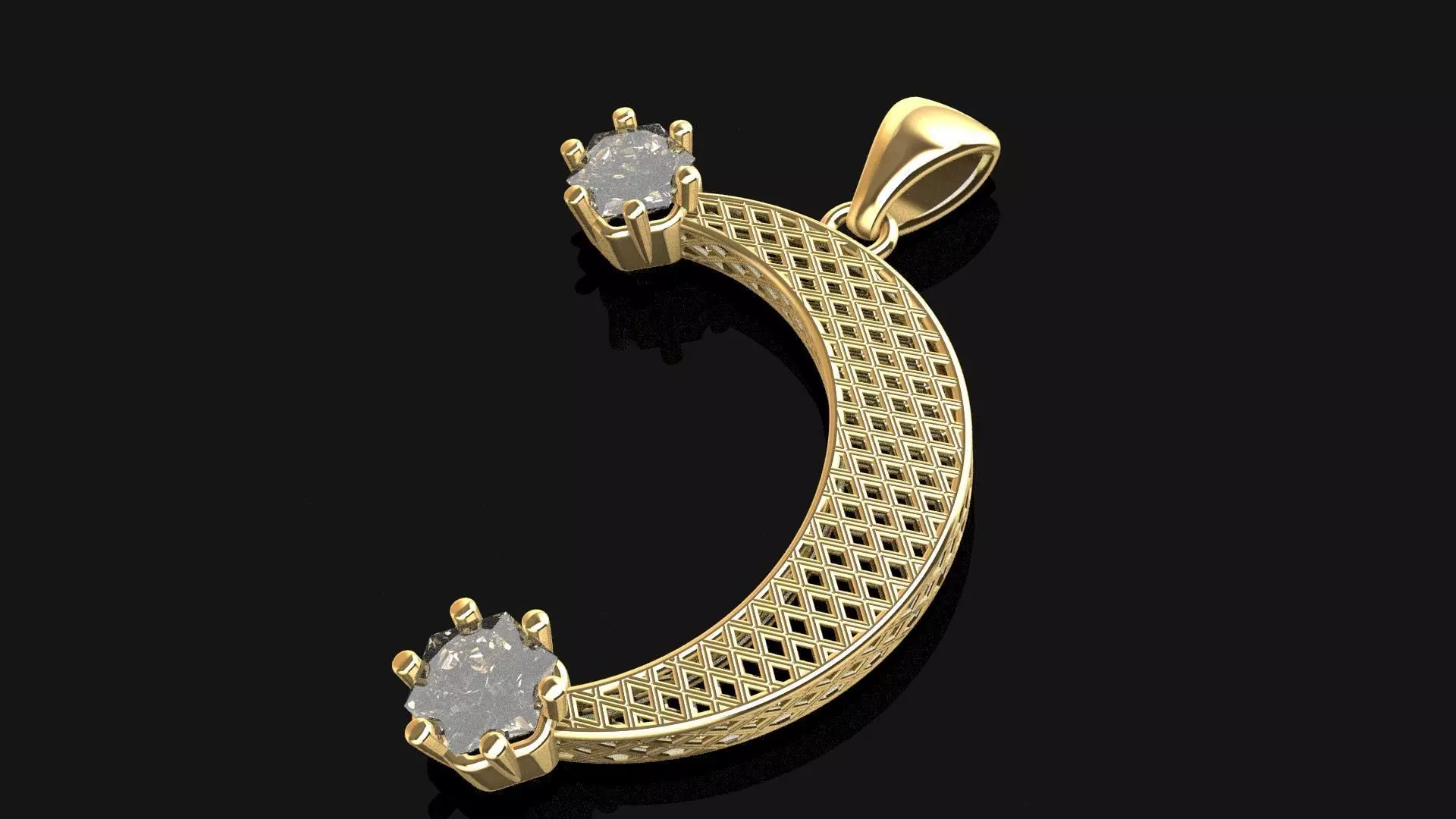 Minimalist Moon Pendant 3D Printable Jewelry Design 3D print model_0