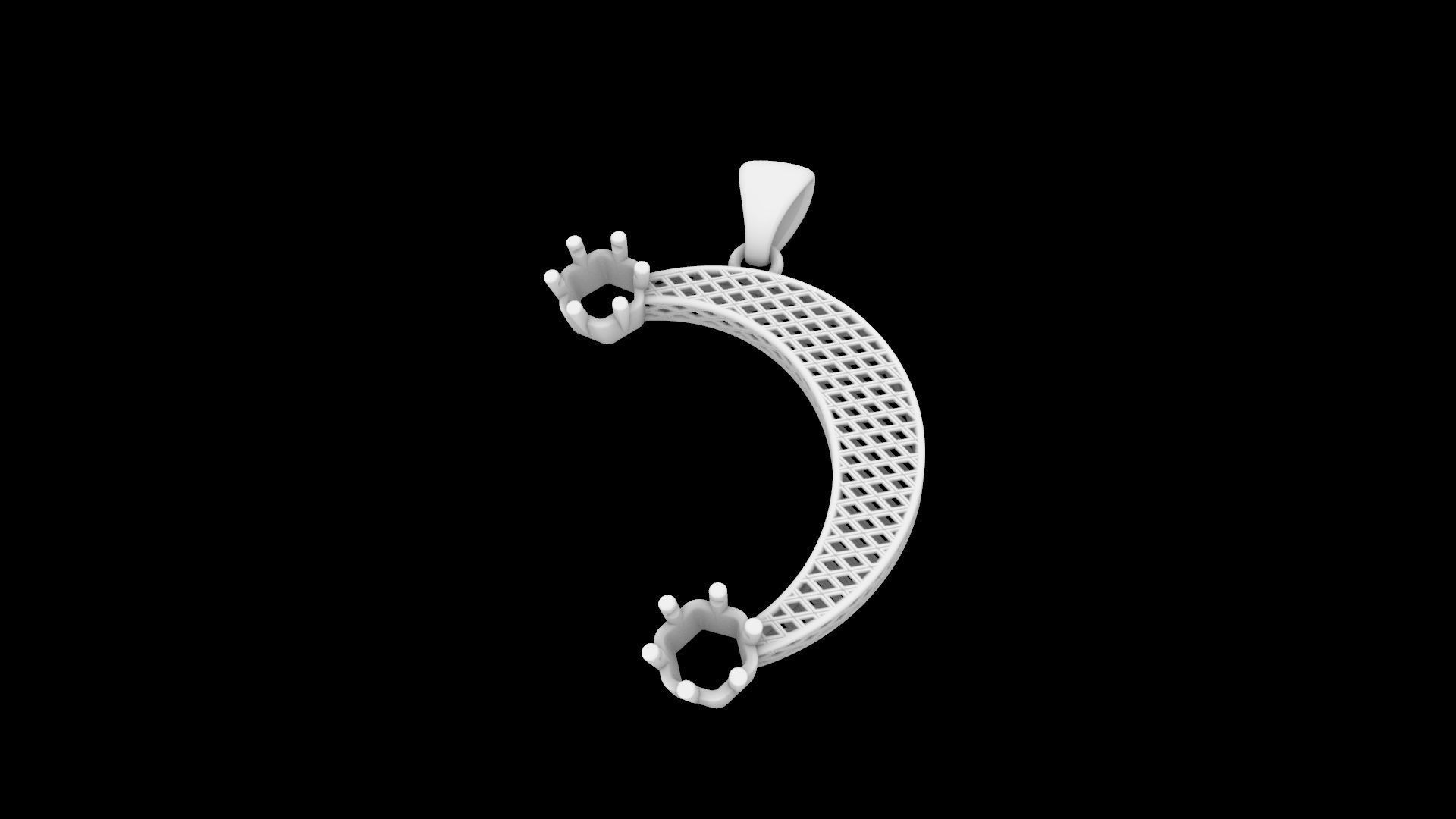 Minimalist Moon Pendant 3D Printable Jewelry Design 3D print model_8
