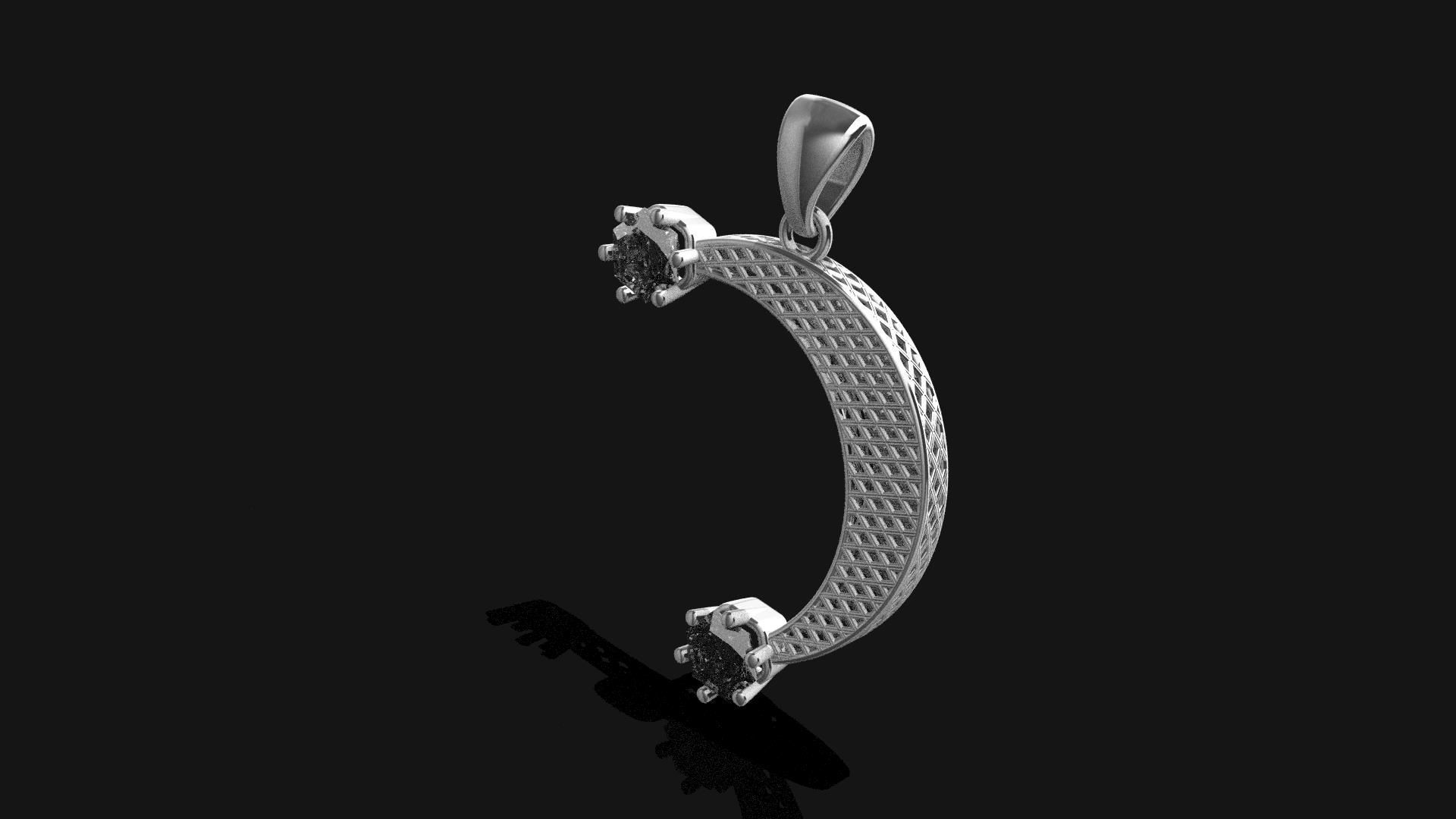Minimalist Moon Pendant 3D Printable Jewelry Design 3D print model_2