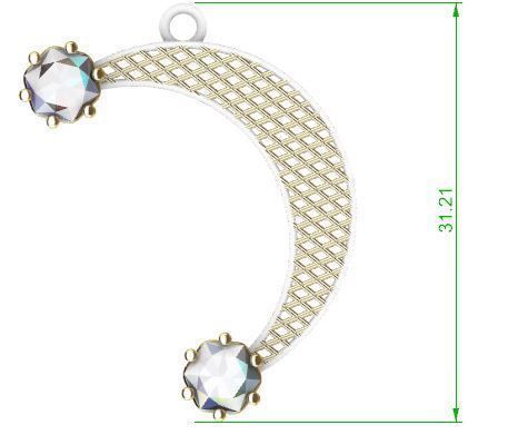 Minimalist Moon Pendant 3D Printable Jewelry Design 3D print model_17