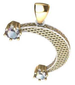 Minimalist Moon Pendant 3D Printable Jewelry Design 3D print model_12