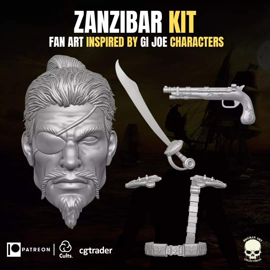 Zanzibar Kit 3D printable File For Action Figures 3D print model_0