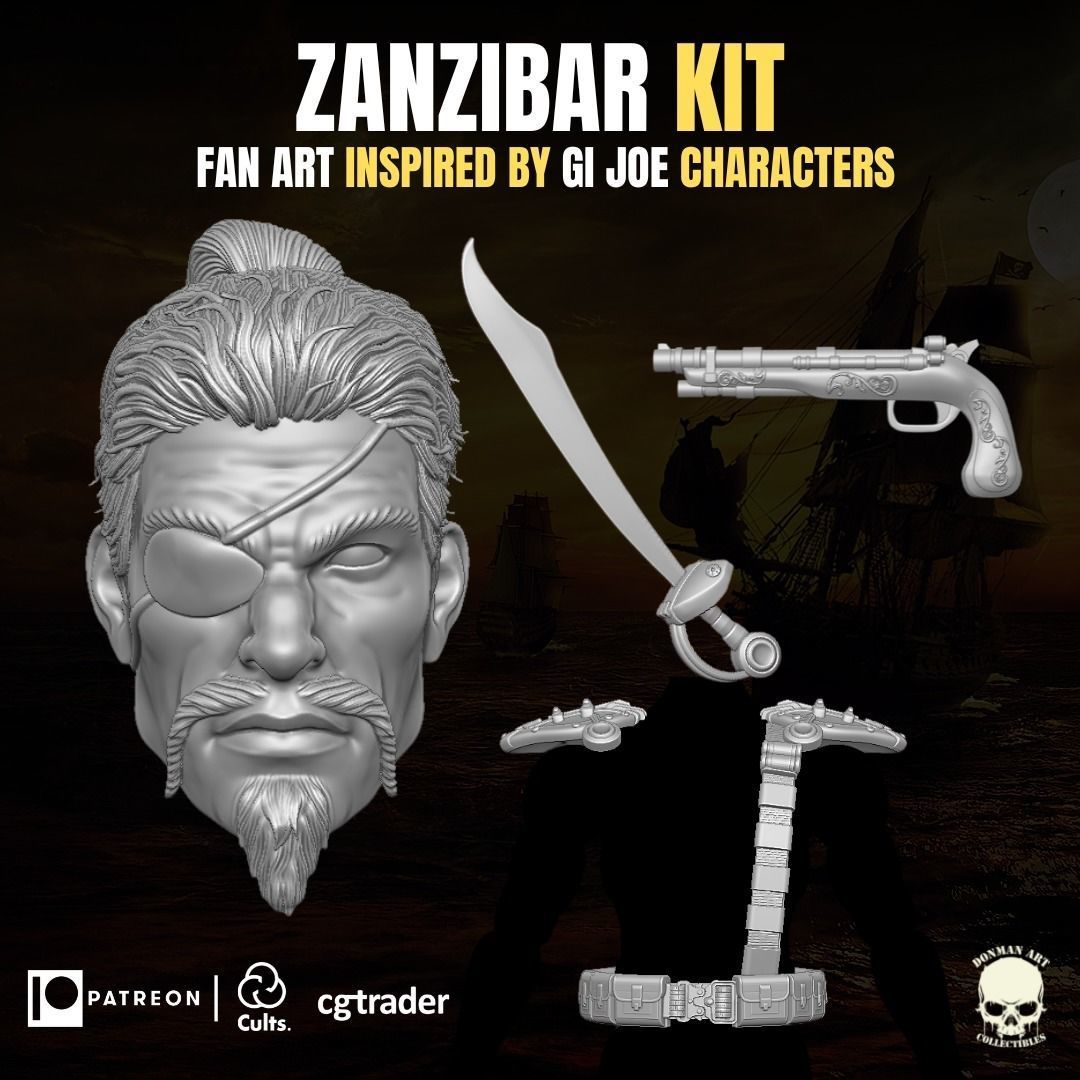Zanzibar Kit 3D printable File For Action Figures 3D print model_8