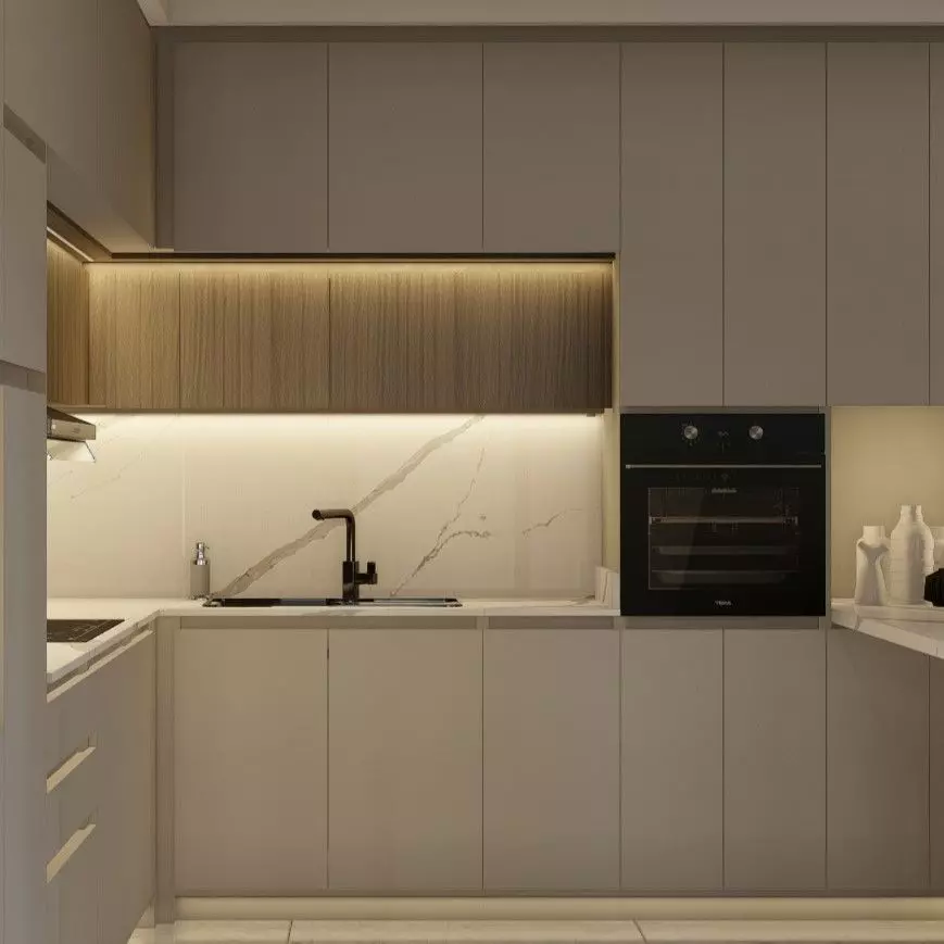 Simple Render Grey L Kitchen - Skp Vray5 Lumion8 3D model_0