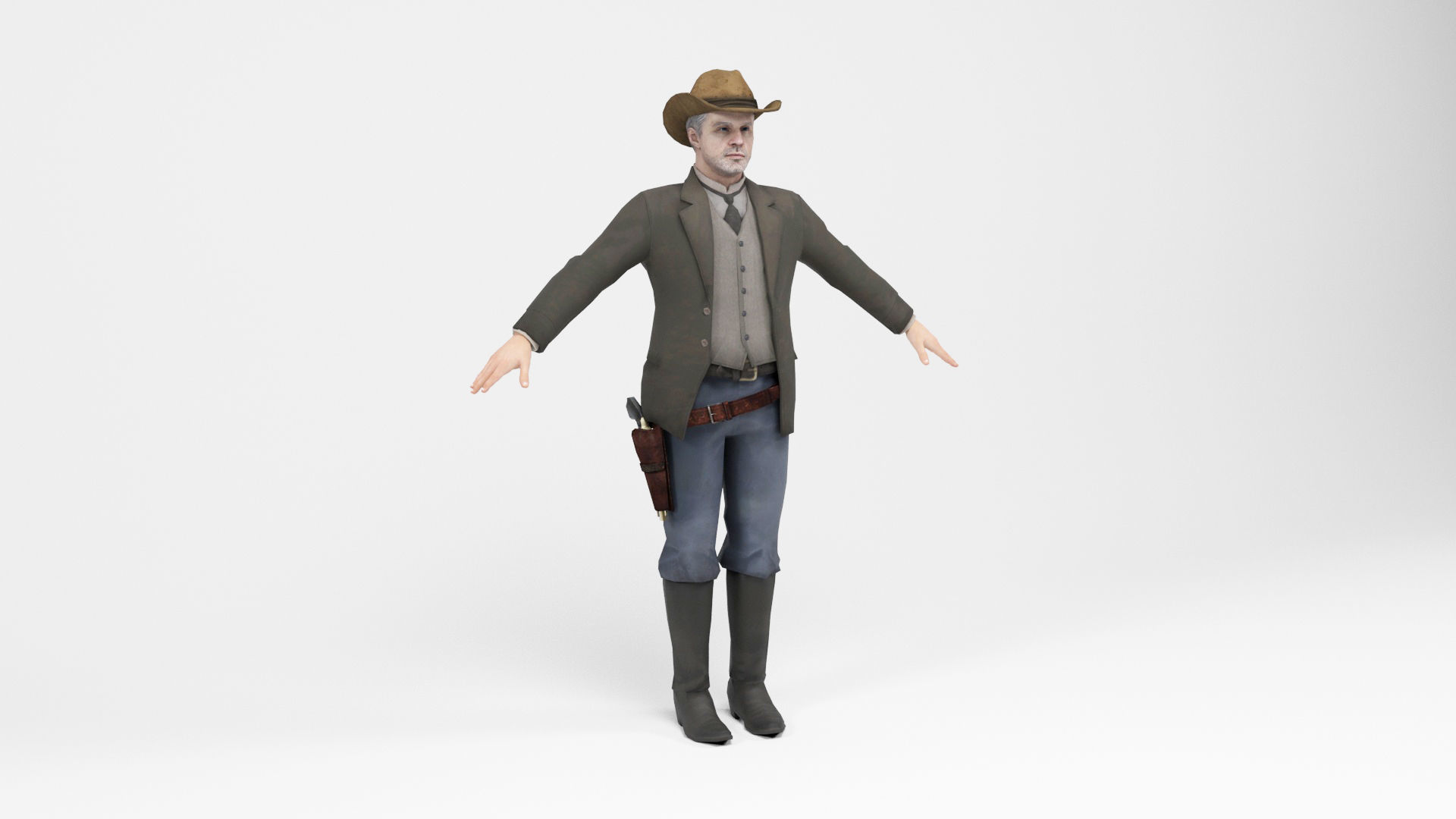 West Cowboy 1 Low-poly 3D model_1