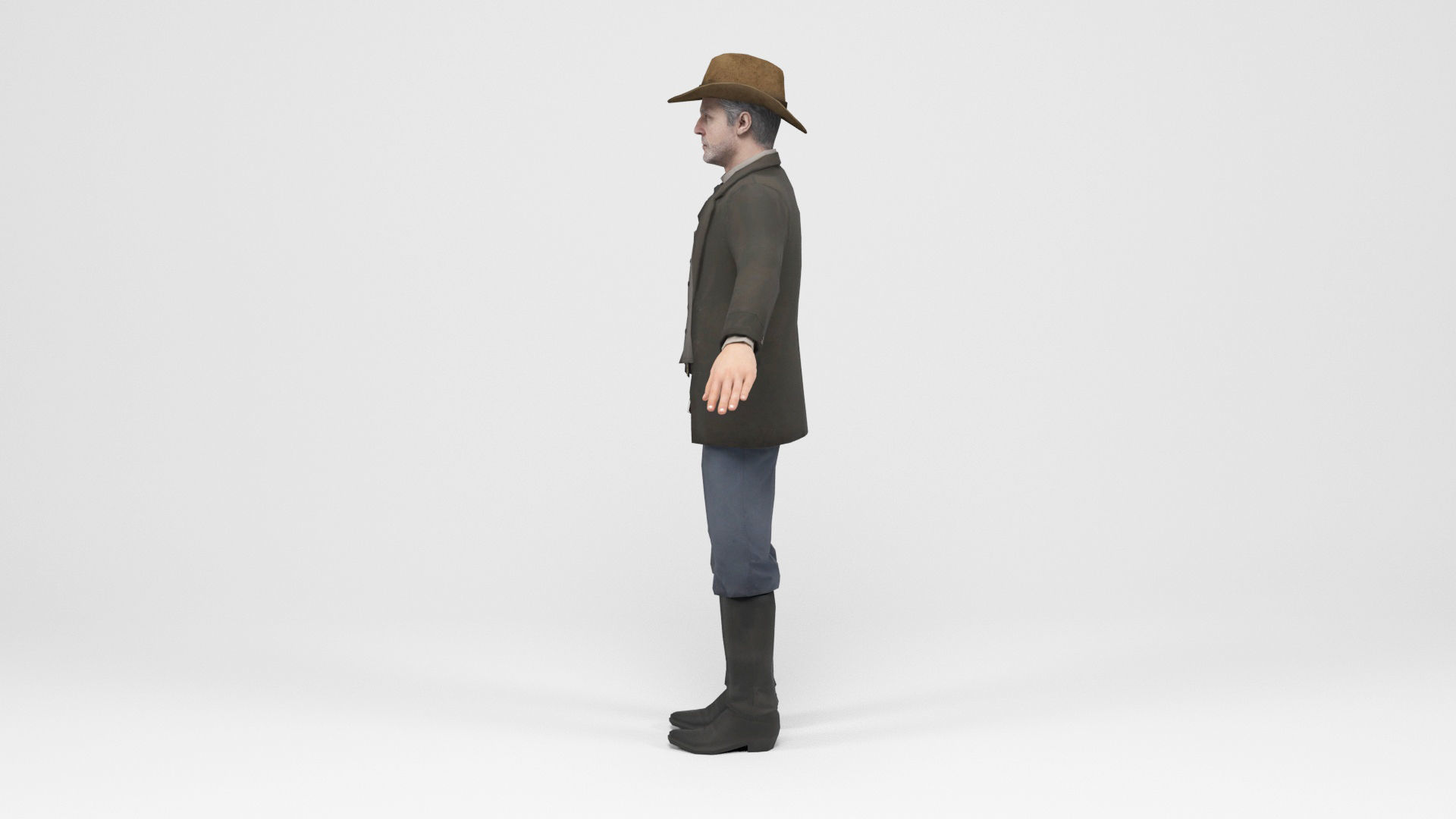 West Cowboy 1 Low-poly 3D model_3