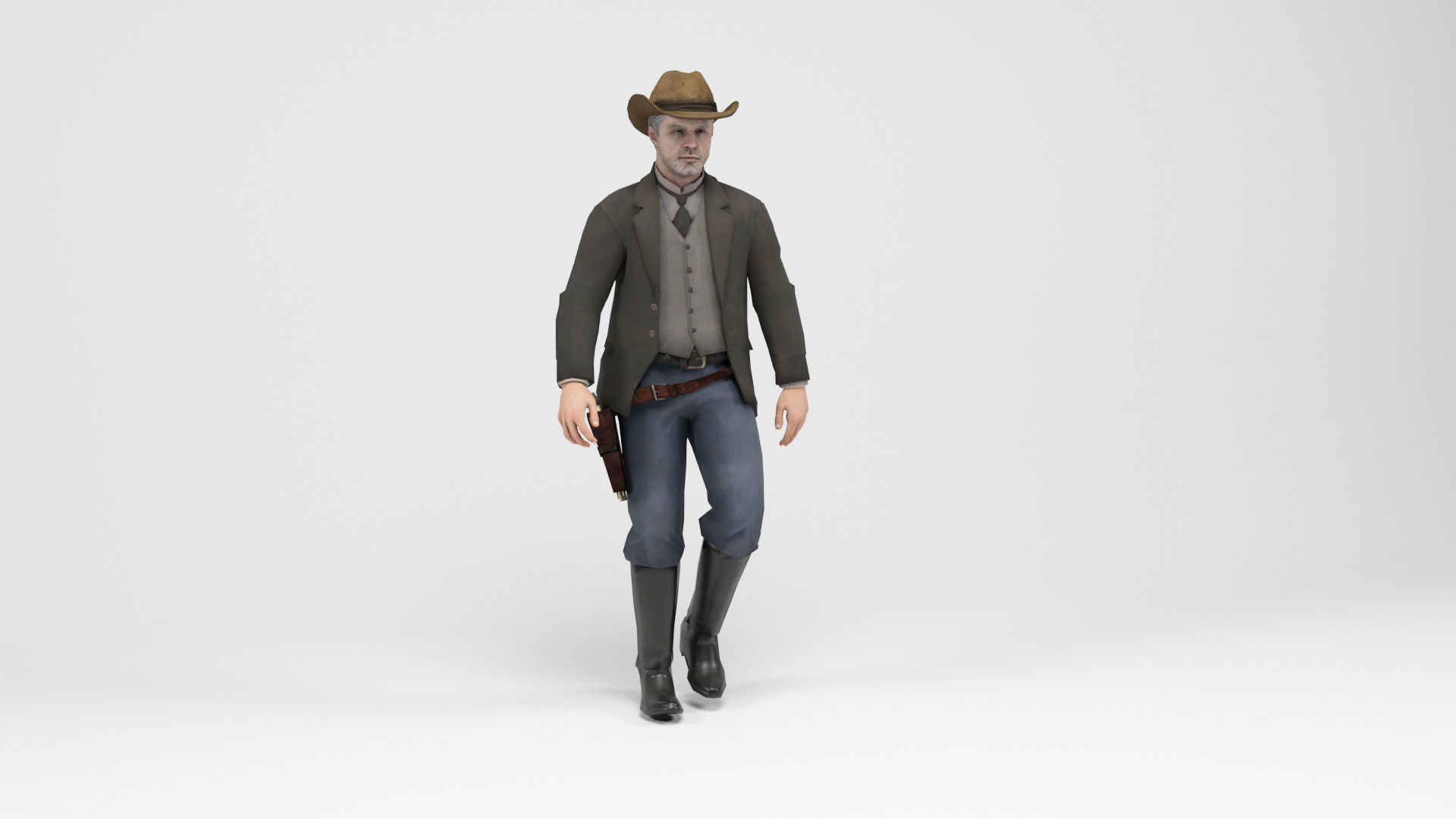 West Cowboy 1 Low-poly 3D model_8