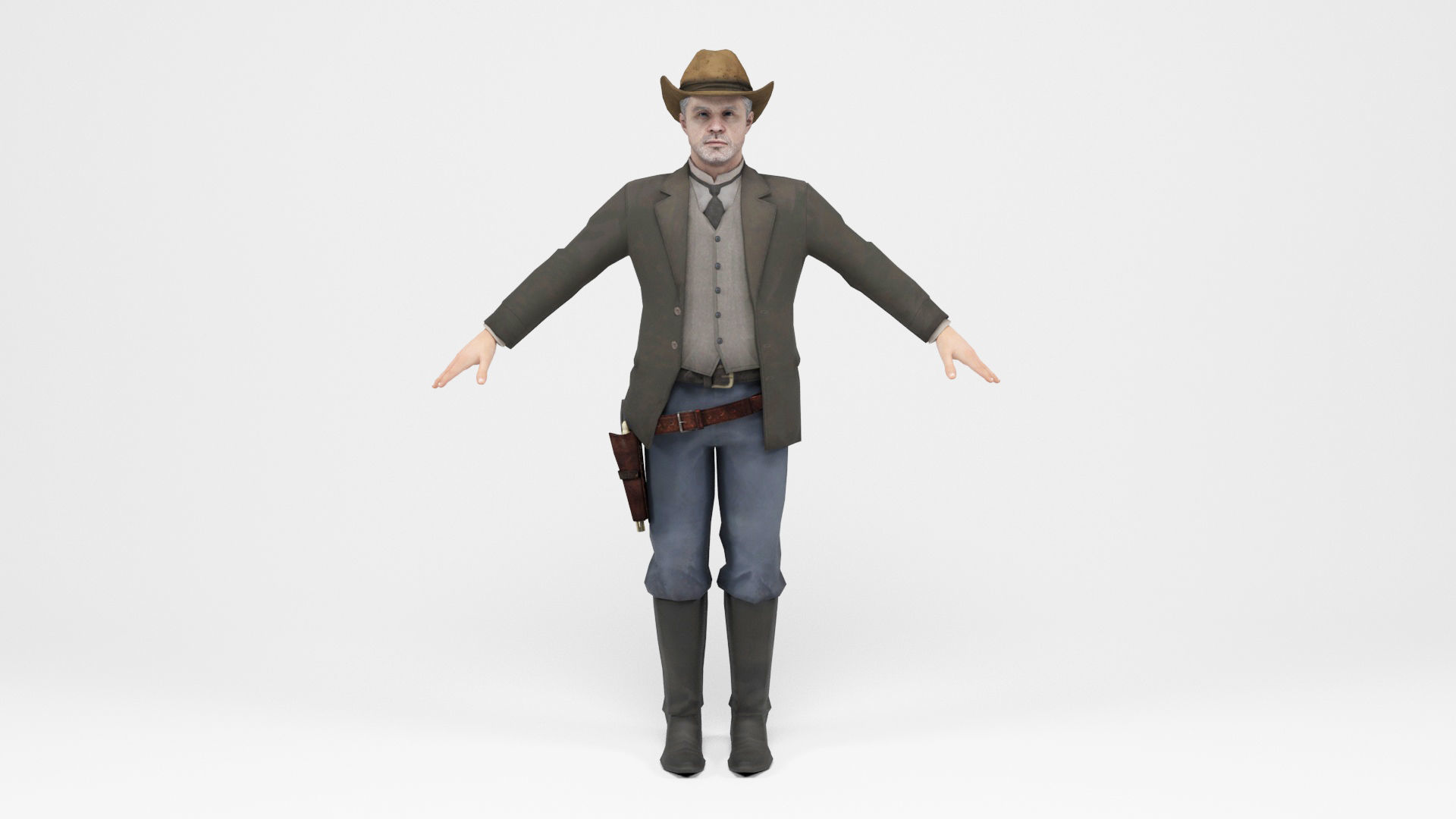 West Cowboy 1 Low-poly 3D model_2