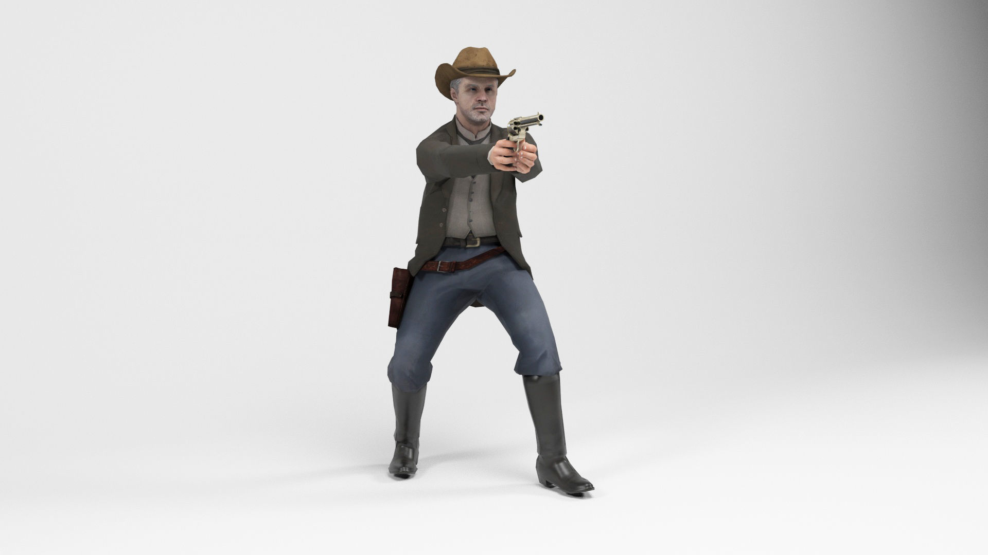 West Cowboy 1 Low-poly 3D model_10