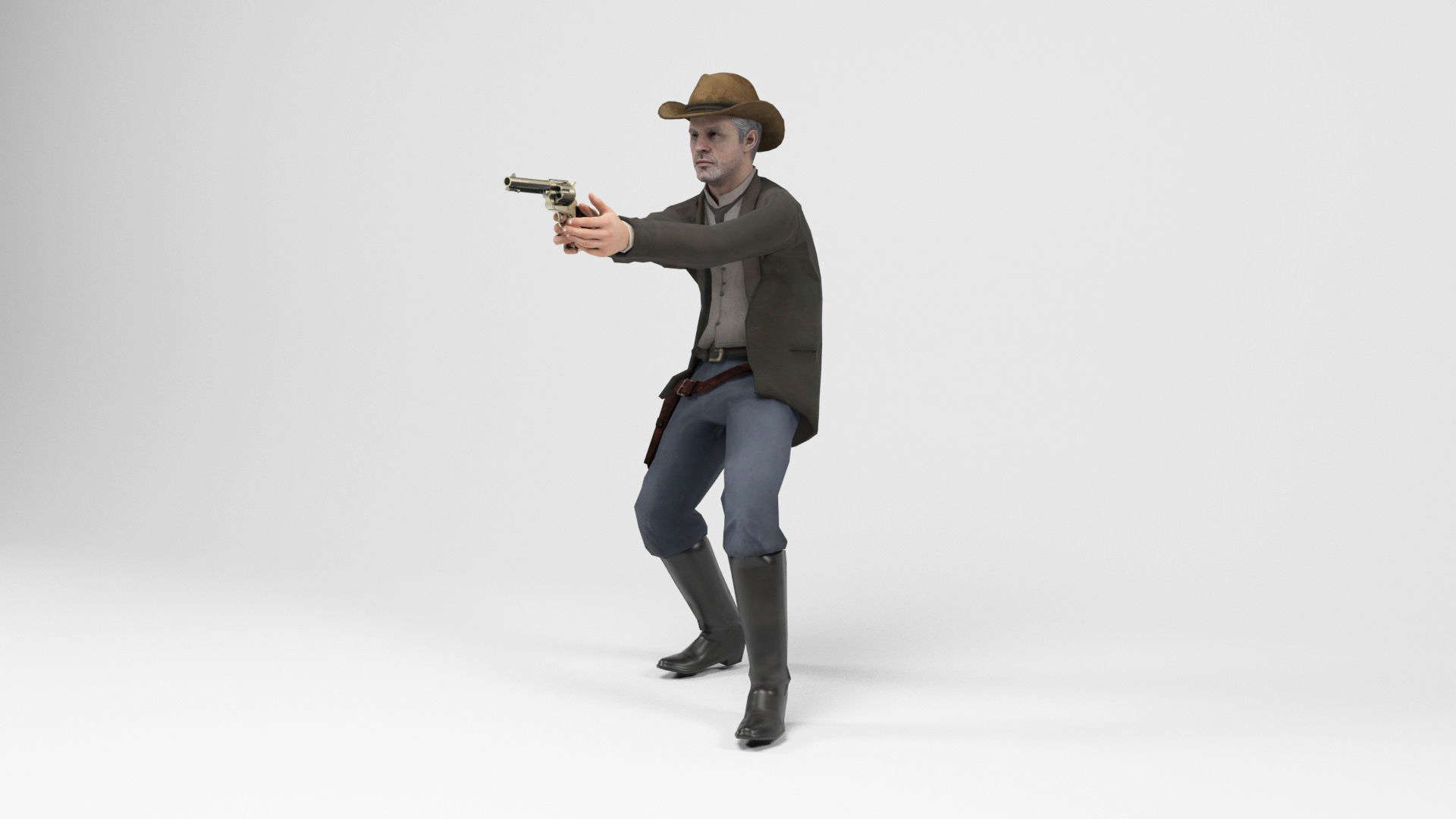 West Cowboy 1 Low-poly 3D model_11
