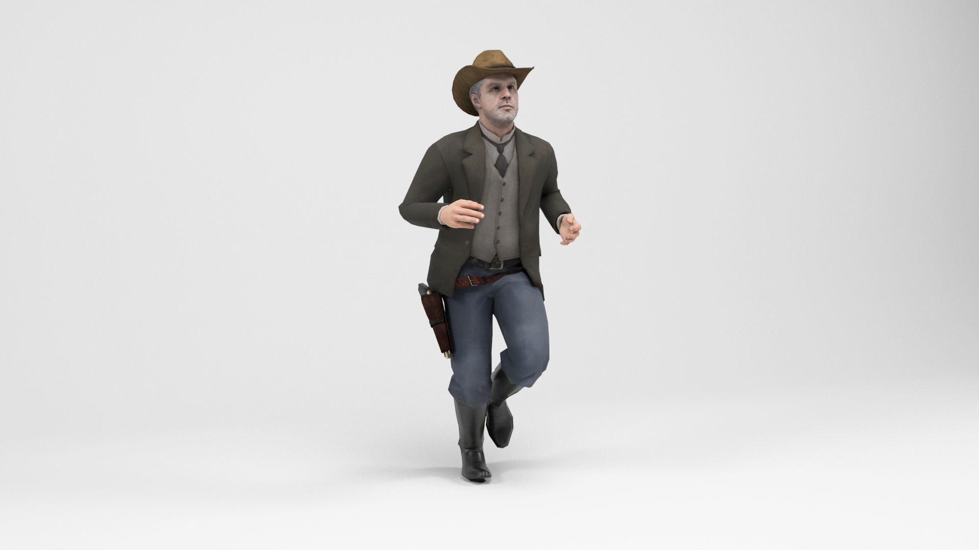 West Cowboy 1 Low-poly 3D model_9