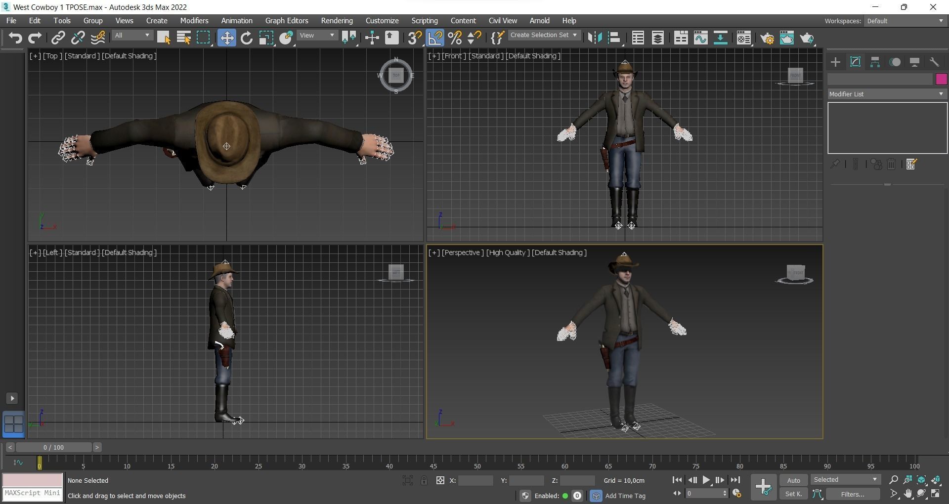 West Cowboy 1 Low-poly 3D model_12