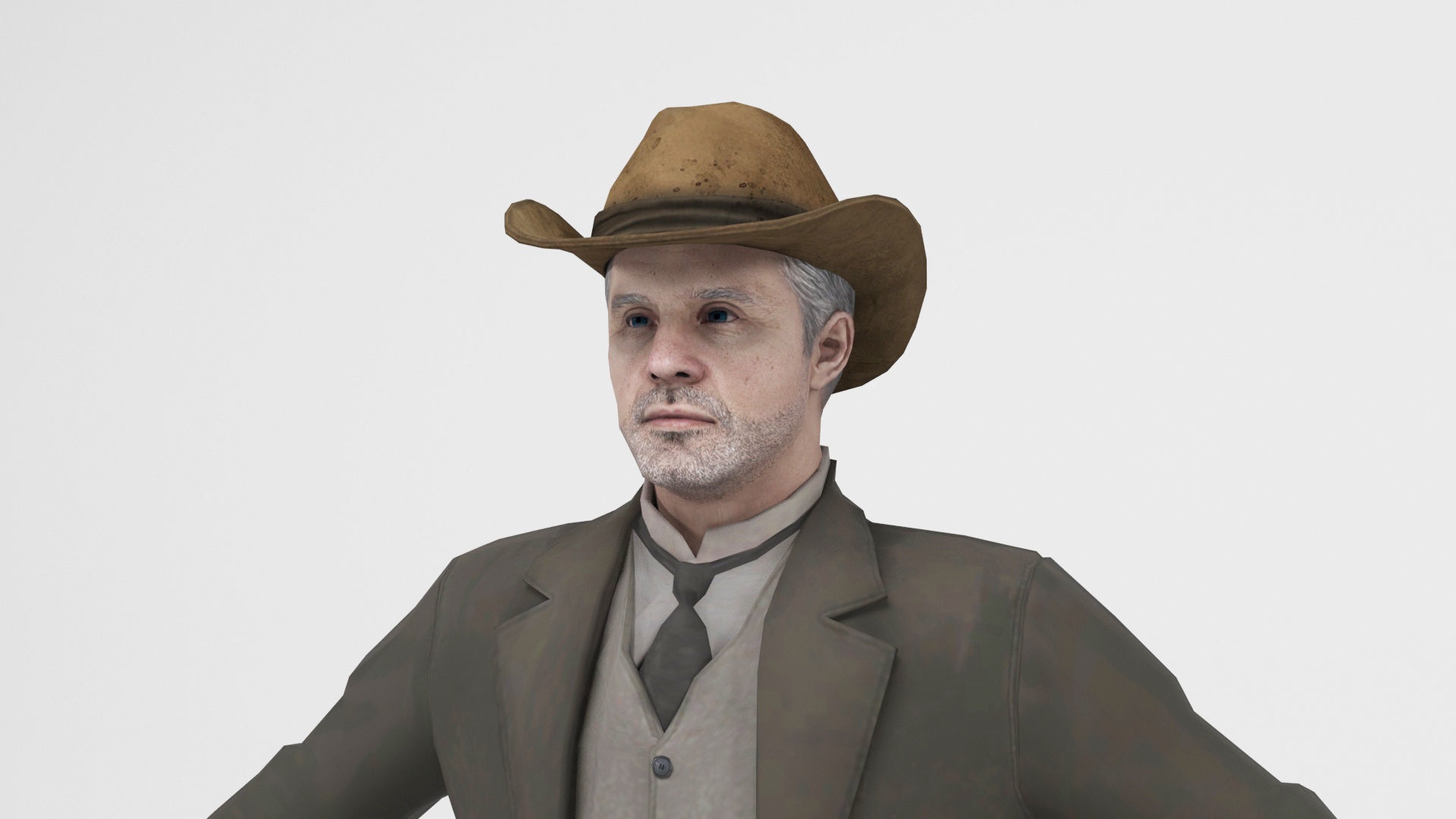 West Cowboy 1 Low-poly 3D model_6