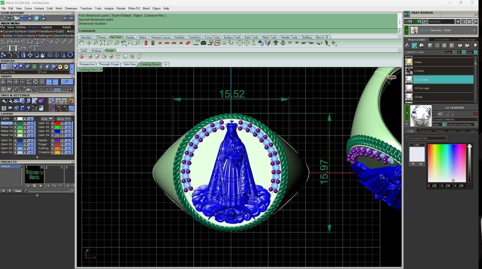 Virgen Caridad Anillo Mujer  3D print model_4