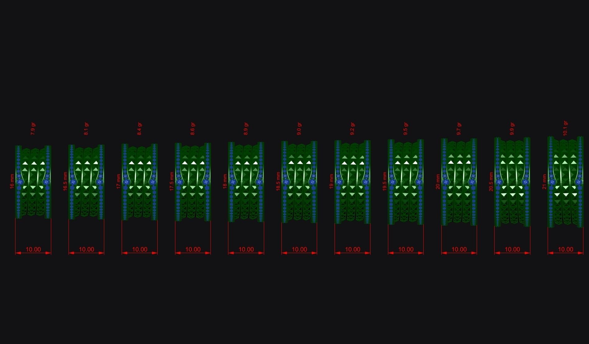 blgari rings set full diamond 3D model_5