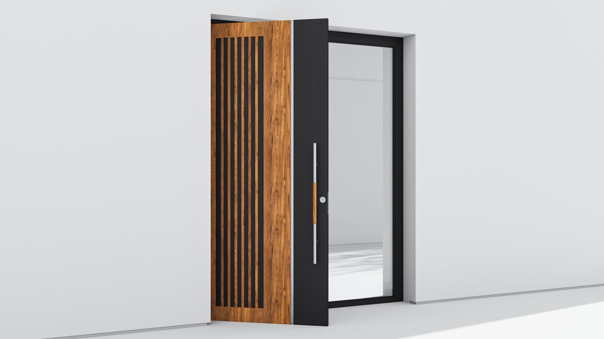 Aluminium door 97 3D model_3