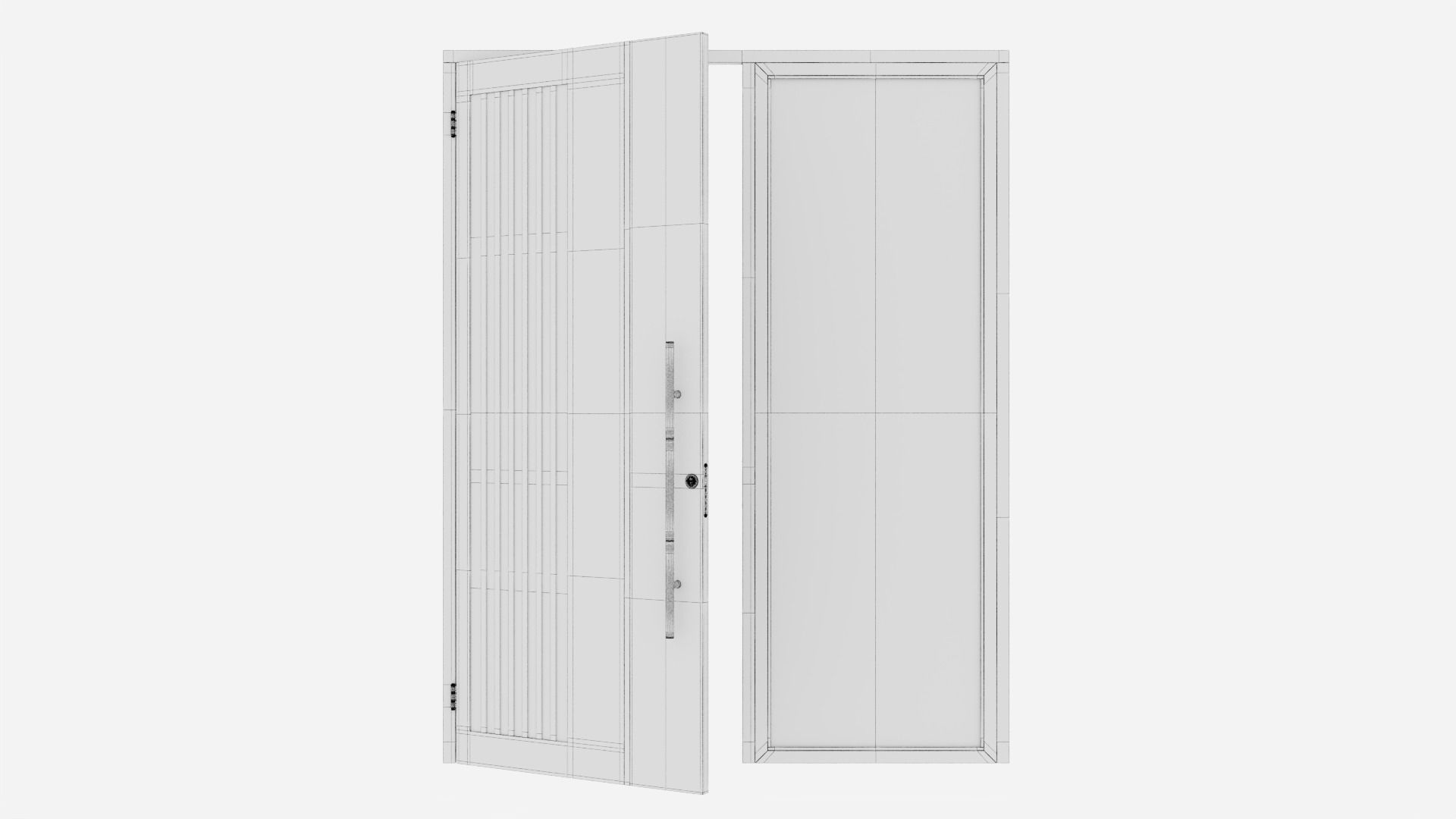 Aluminium door 97 3D model_6