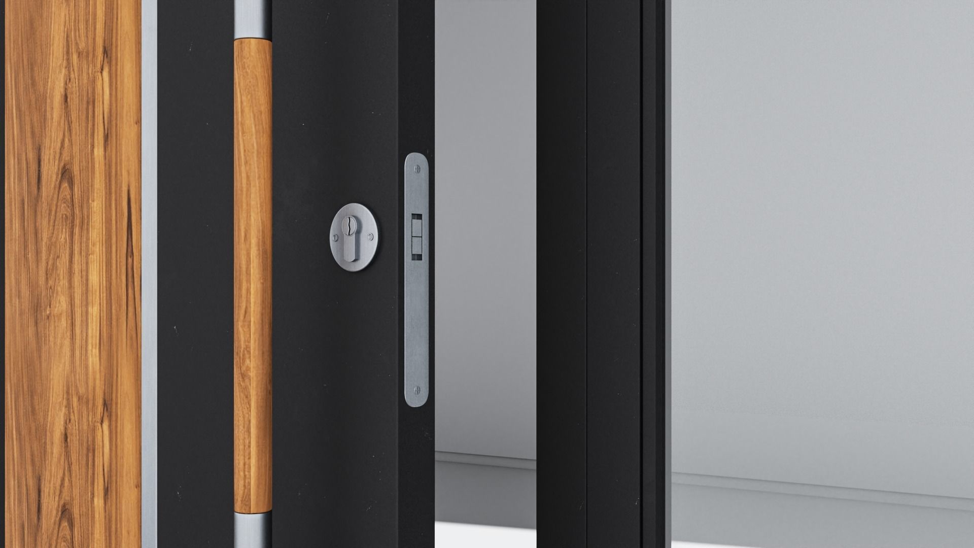 Aluminium door 97 3D model_4