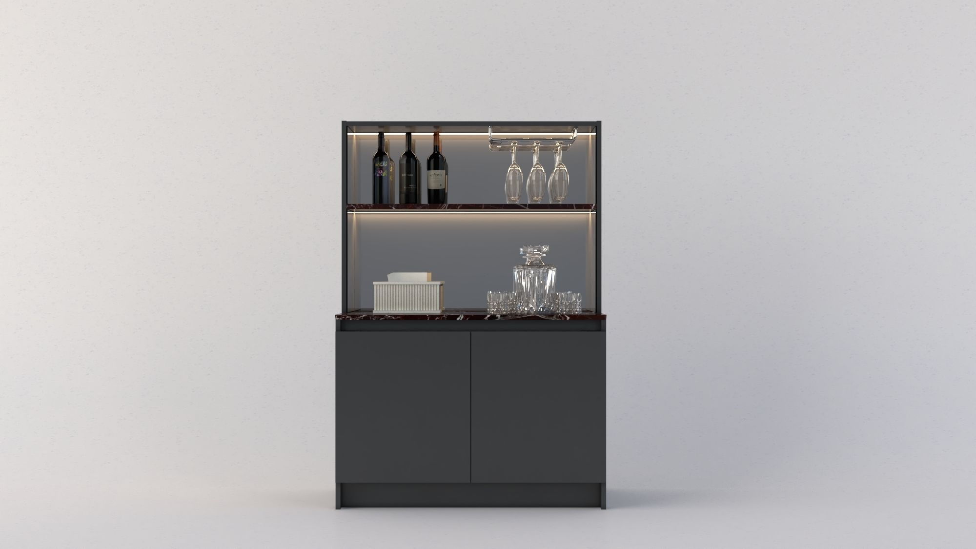 Mini Mobile Bar Furniture Product 3D Render SKP Vray 3D model_2