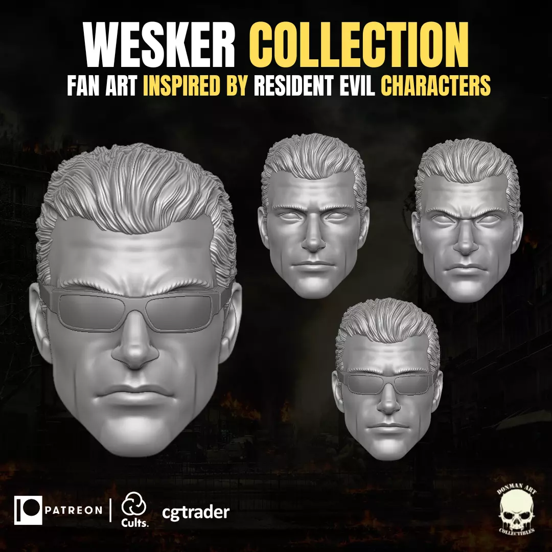 Wesker Collection Fan Art For Action Figures For Action Figures 3D print model