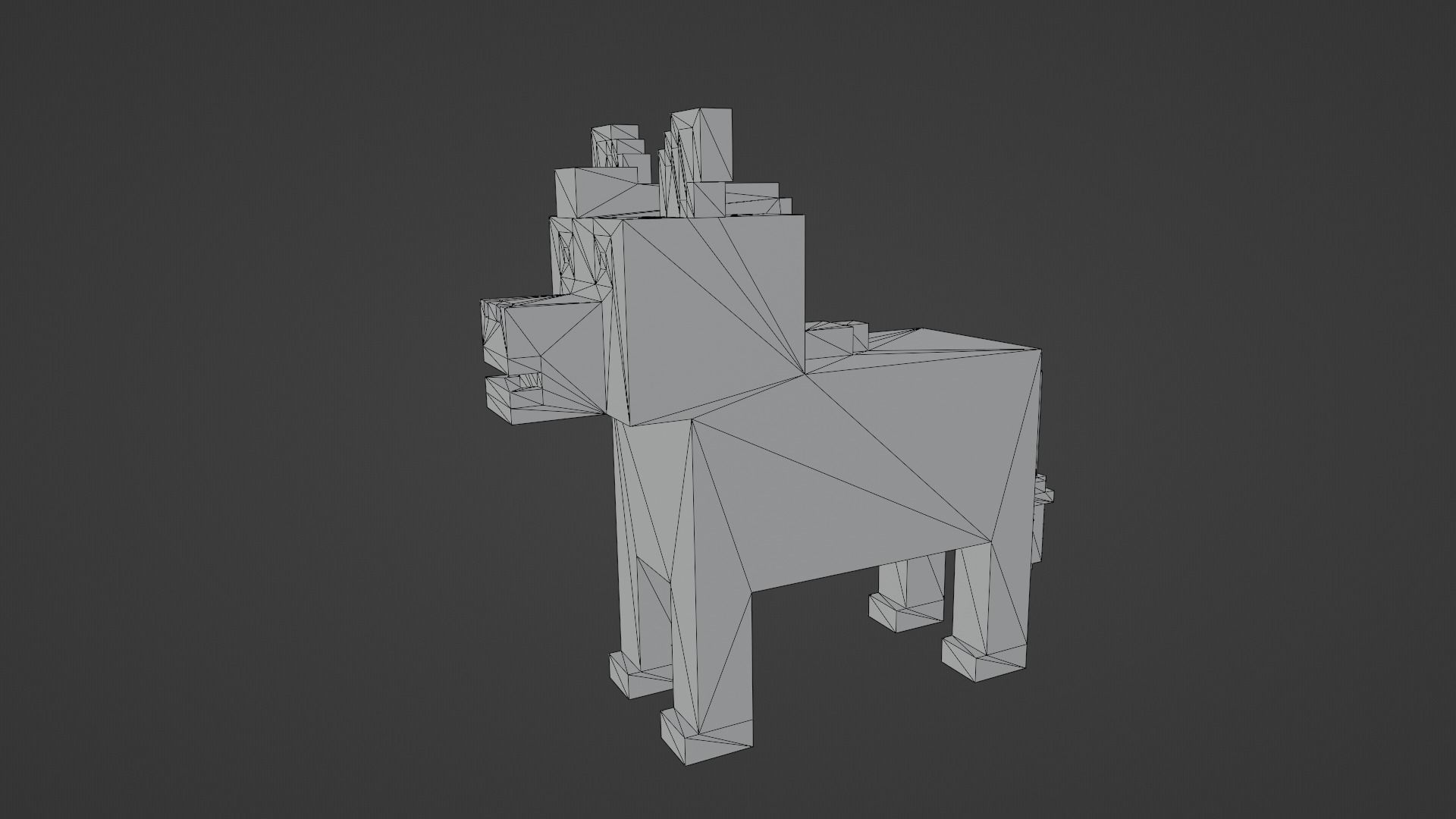 Voxel Donkey  Low-poly 3D model_12