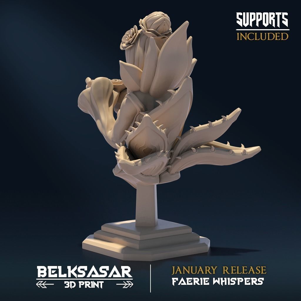 Faerie Bust Topless and Normal 3D print model_3