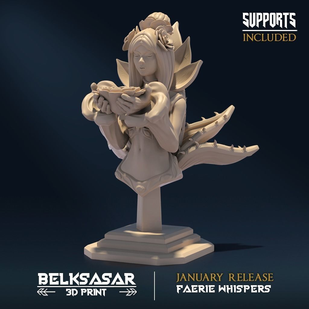 Faerie Bust Topless and Normal 3D print model_1