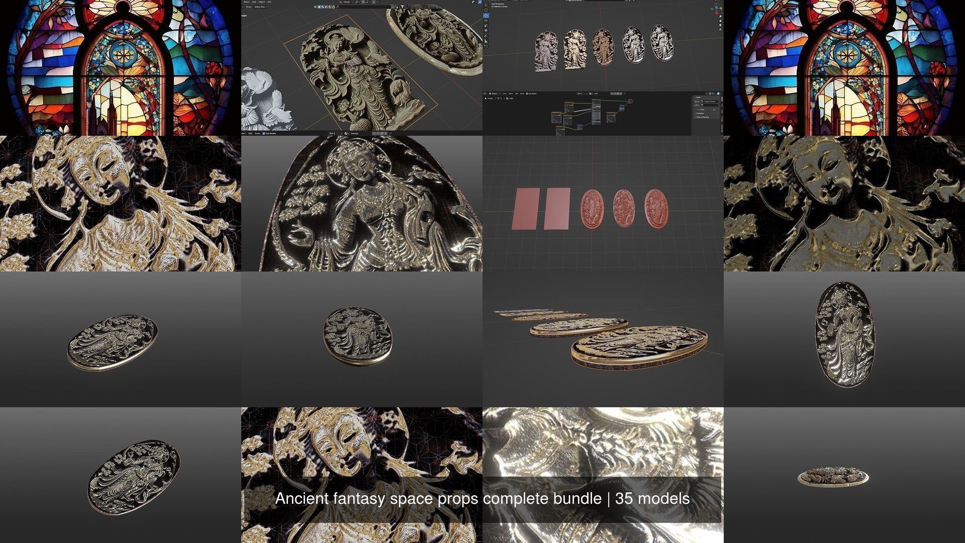 Ancient fantasy space props complete bundle 3D Model Collection_28