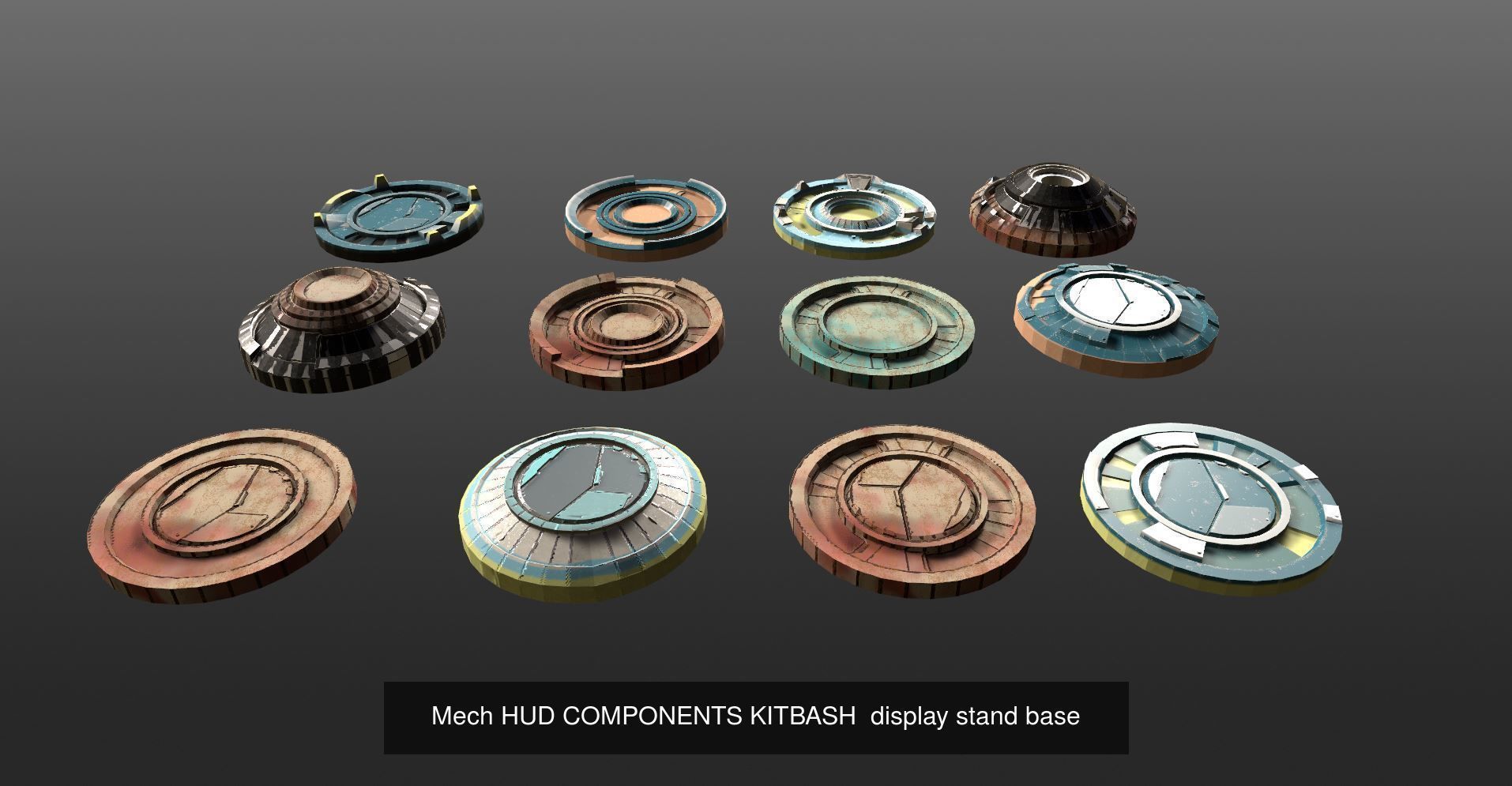 Ancient fantasy space props complete bundle 3D Model Collection_11