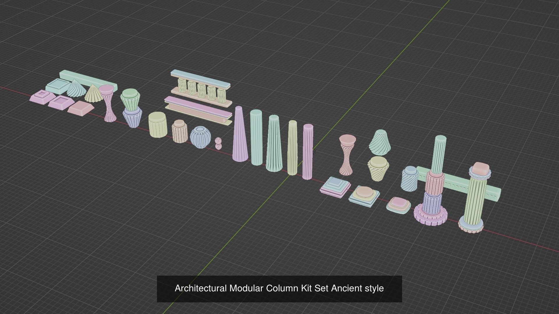Ancient fantasy space props complete bundle 3D Model Collection_26