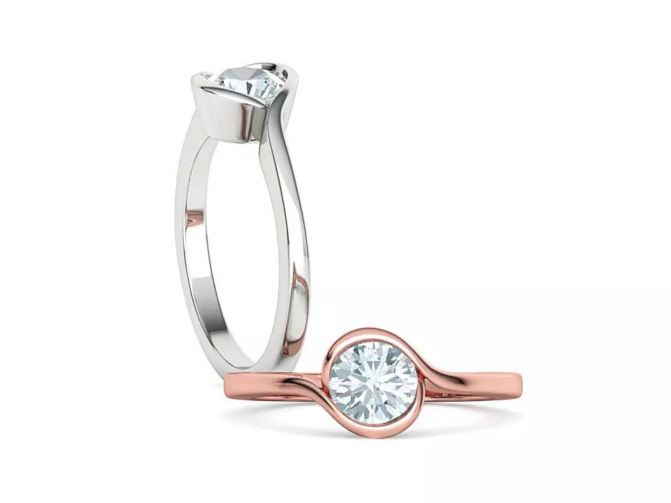 1ct Stone Bypass Engagement Ring 3dprint model 3D print model