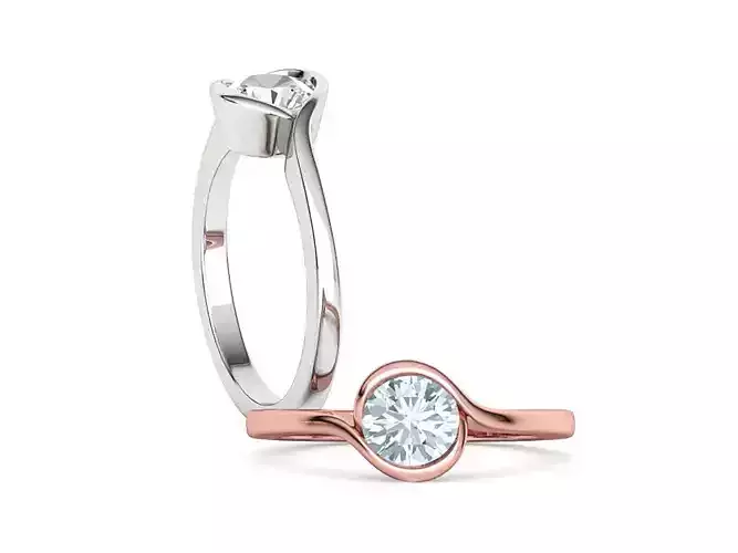 1ct Stone  Bypass Engagement Ring 3dprint model 