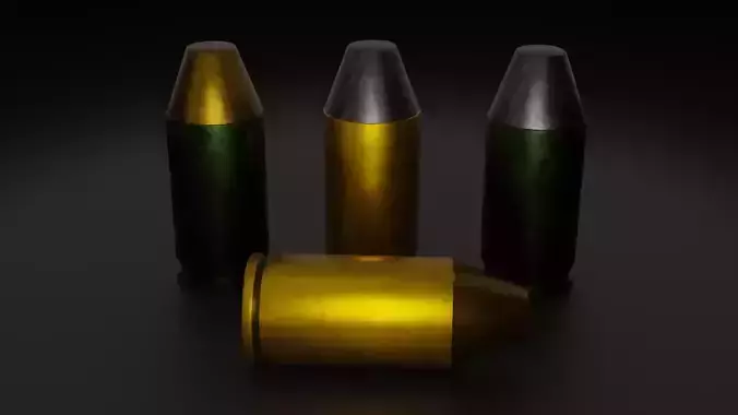 9x18mm police ammo Low-poly 3D model