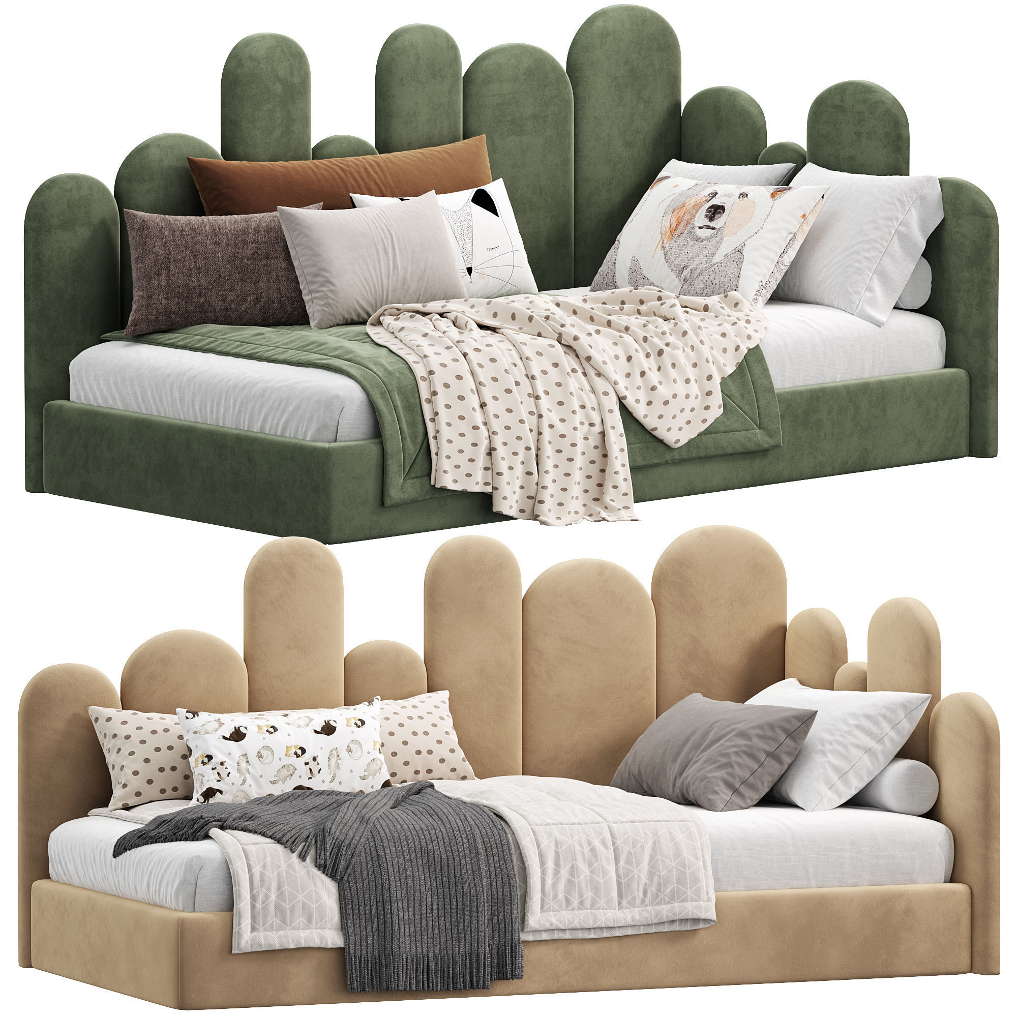 Komoda Corner Bed 3D model_4