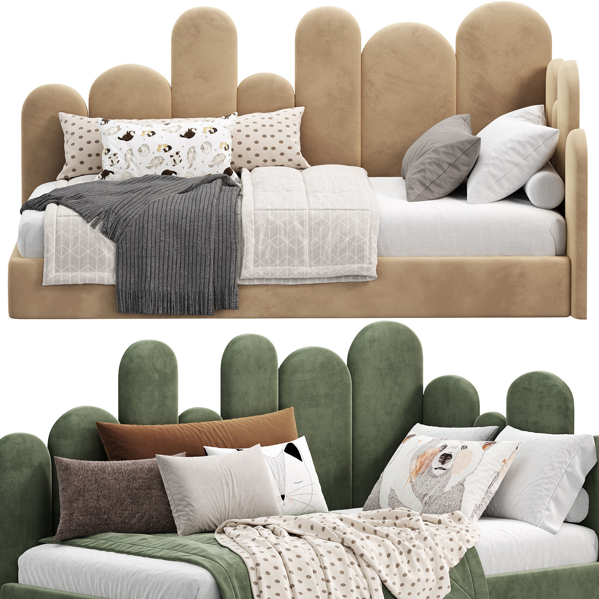 Komoda Corner Bed 3D model_5