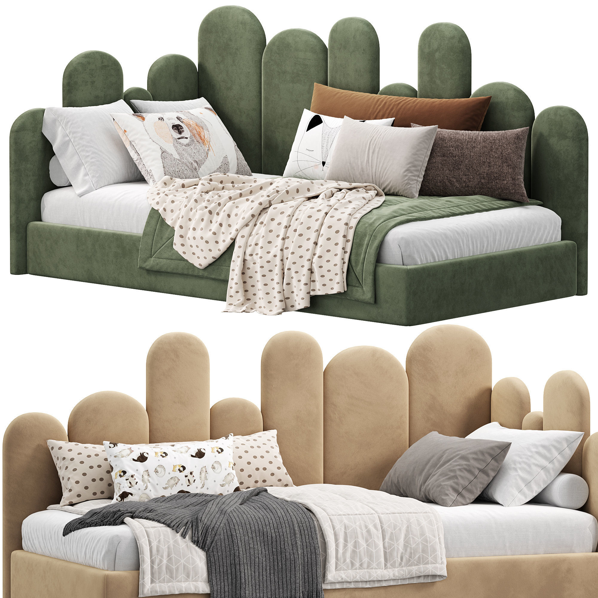 Komoda Corner Bed 3D model_2