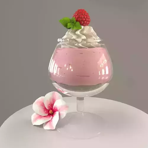 Raspberry dessert 3D model Raspberry dessert 3D model