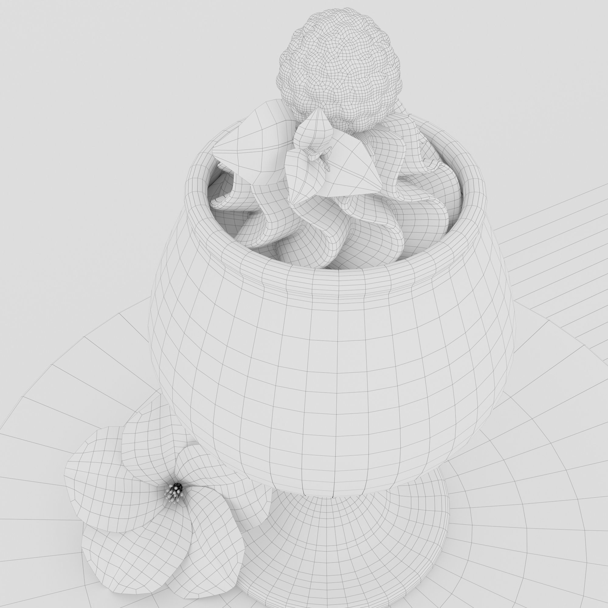 Raspberry dessert 3D model_7