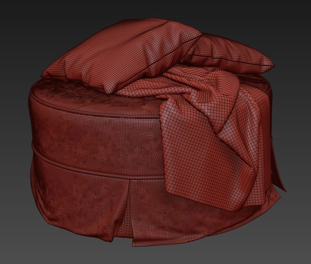 Round pouf by Howard Elliott Collection 3D model_5