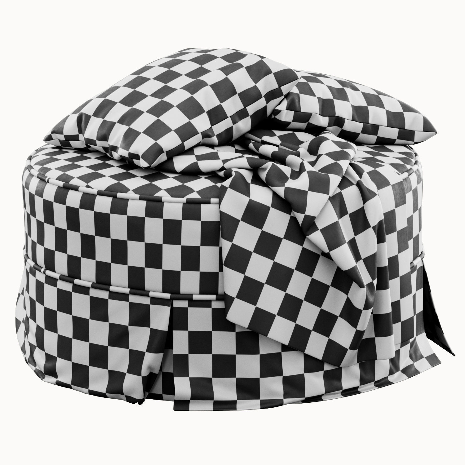 Round pouf by Howard Elliott Collection 3D model_7