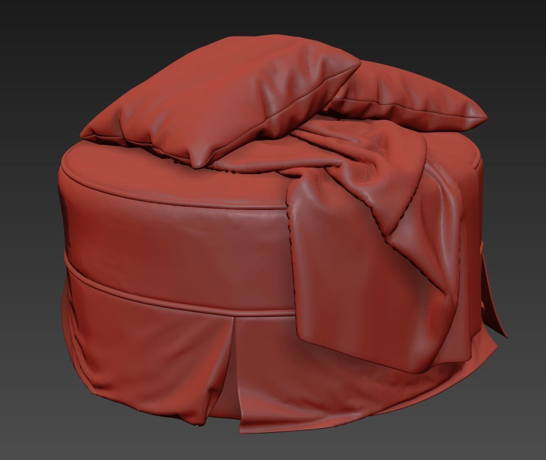 Round pouf by Howard Elliott Collection 3D model_4