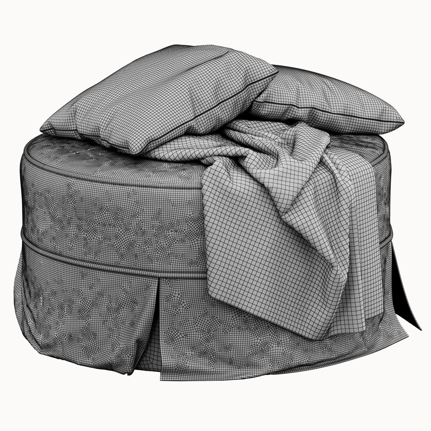 Round pouf by Howard Elliott Collection 3D model_6