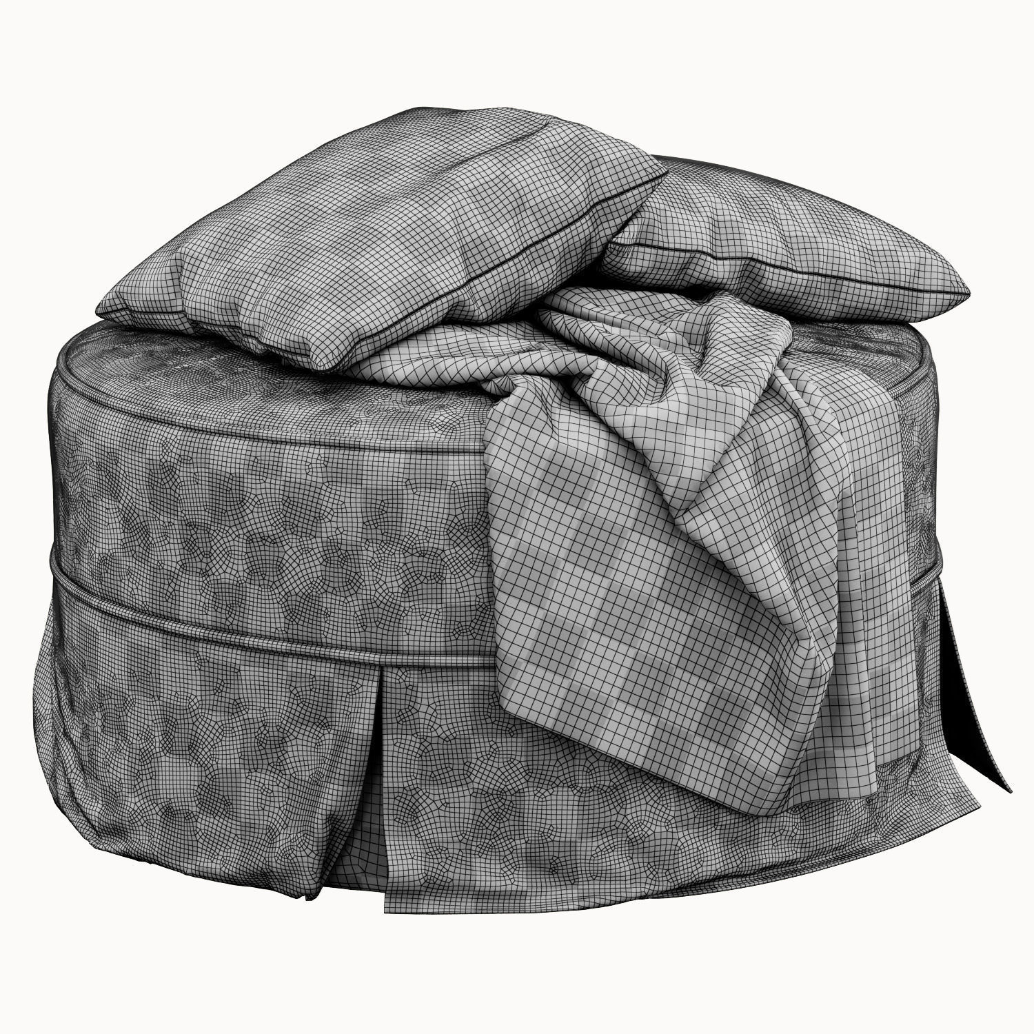 Round pouf by Howard Elliott Collection 3D model_2